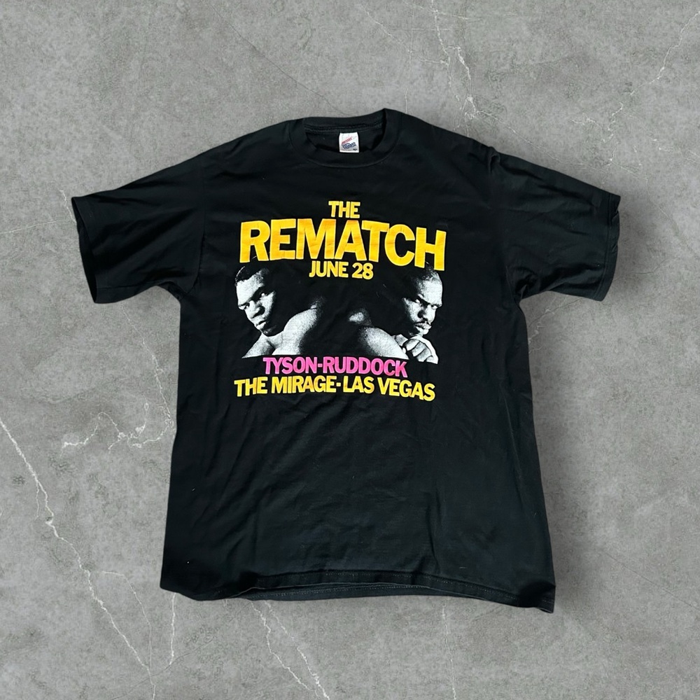 Vintage Tyson VS Ruddock Shirt Men’s XL Black 90s MMA UFC The Rematch Fight Club